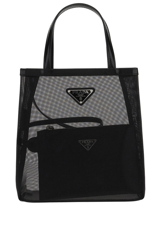 Small Mesh Tote Bag - Black