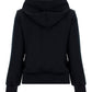 Heart-embroidered Pullover Hoodie - Black