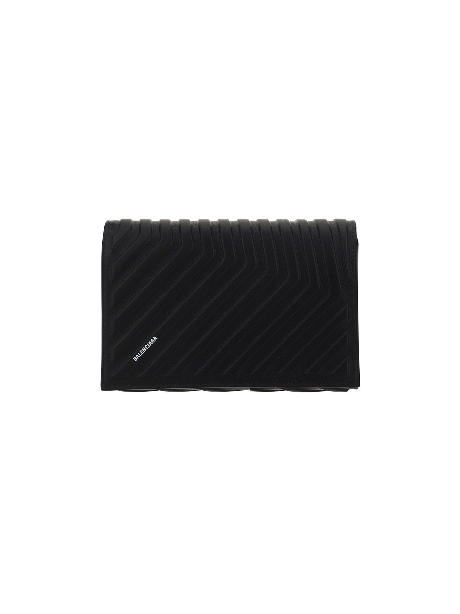 Car Flap Bag With Strap - Black