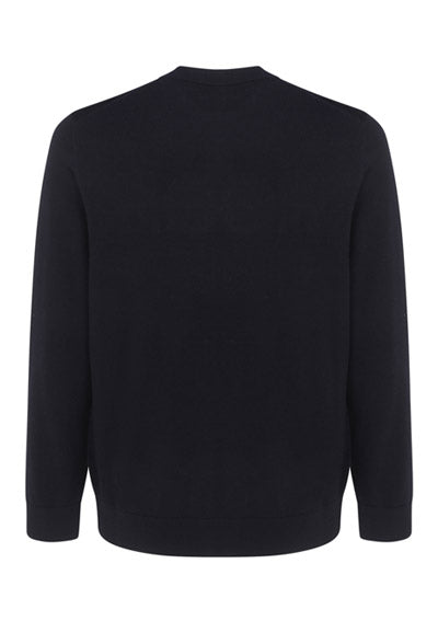 Logo Intarsia Wool Blend Sweater - Coal Blue