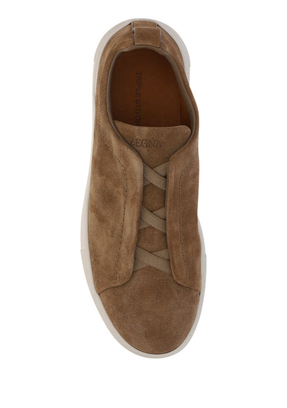 Suede Triple Stitch™ Low Top Sneakers - Tobacco