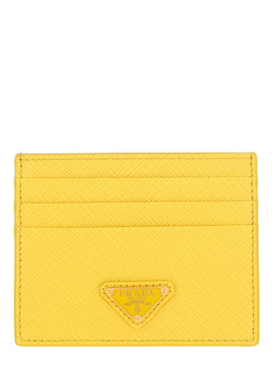 Saffiano Leather Card Holder - Sunny Yellow