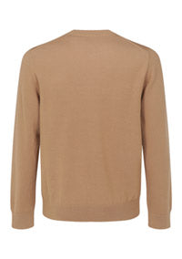 Logo Intarsia Wool Blend Sweater - Camel