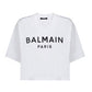 Logo Print Cropped T-Shirt - White