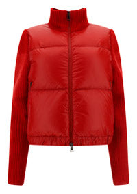 Padded Wool & Mohair Cardigan - Red