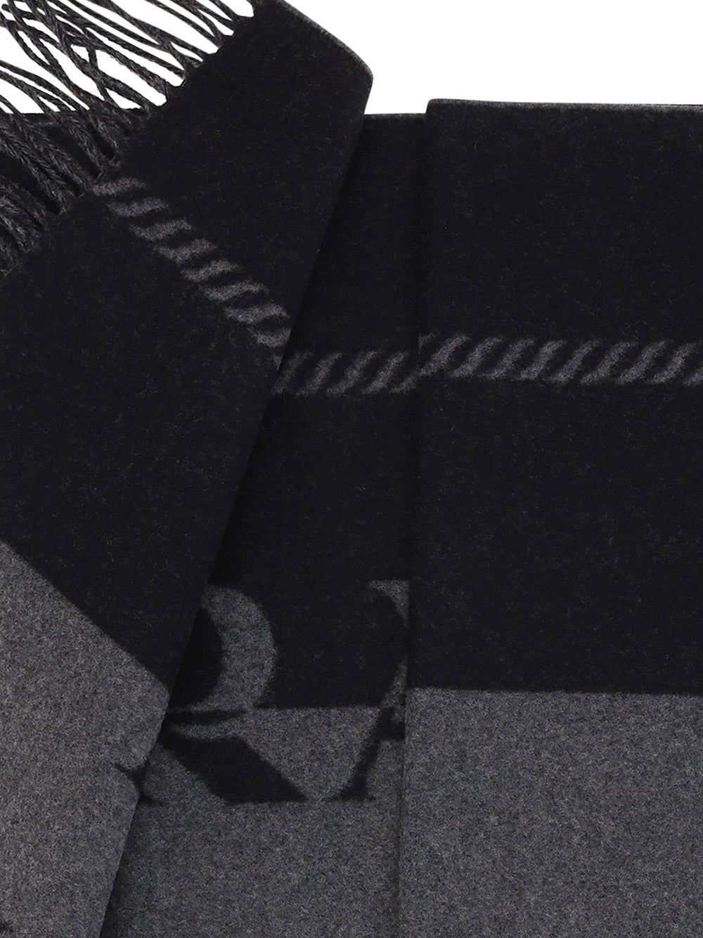 Wool Scarf - Grey / Black