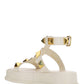 Roman Stud Calfskin Flatform Sandal 40MM - Ivory