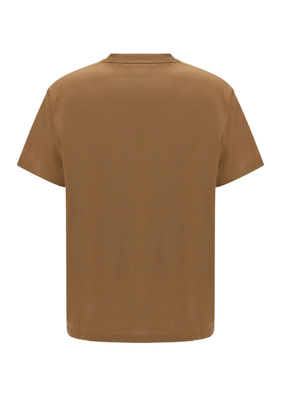 Logo Print Cotton Oversized T-shirt - Camel