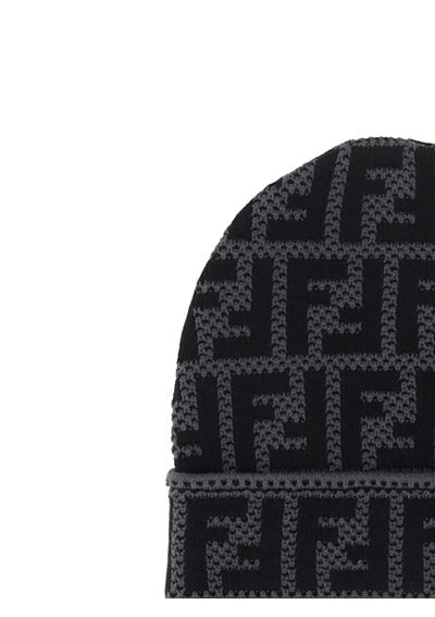 FF Logo Cotton Beanie - Black / Grey