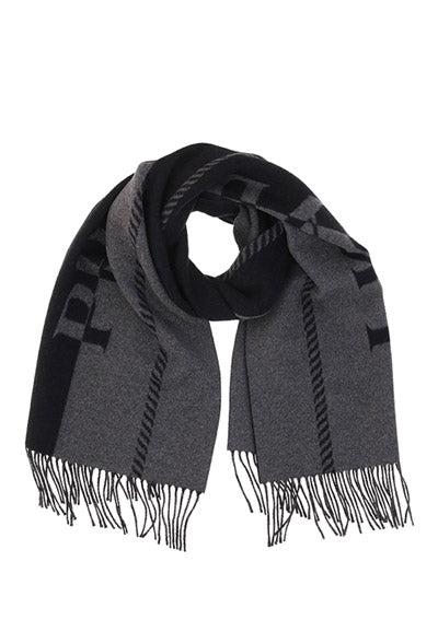 Wool Scarf - Grey / Black