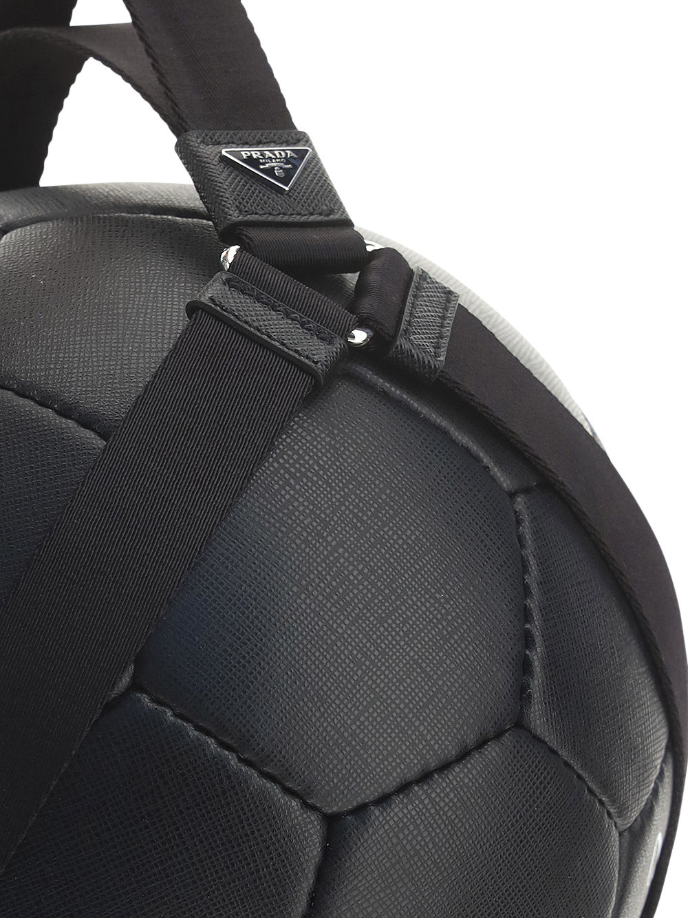 Saffiano Leather Soccer Ball - Black