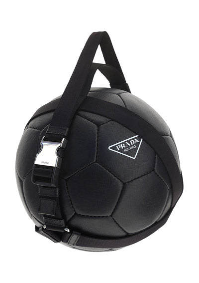 Saffiano Leather Soccer Ball - Black