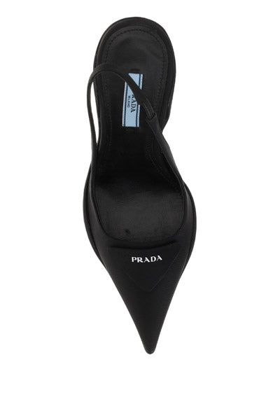 Re-Nylon Slingback Pumps - Black