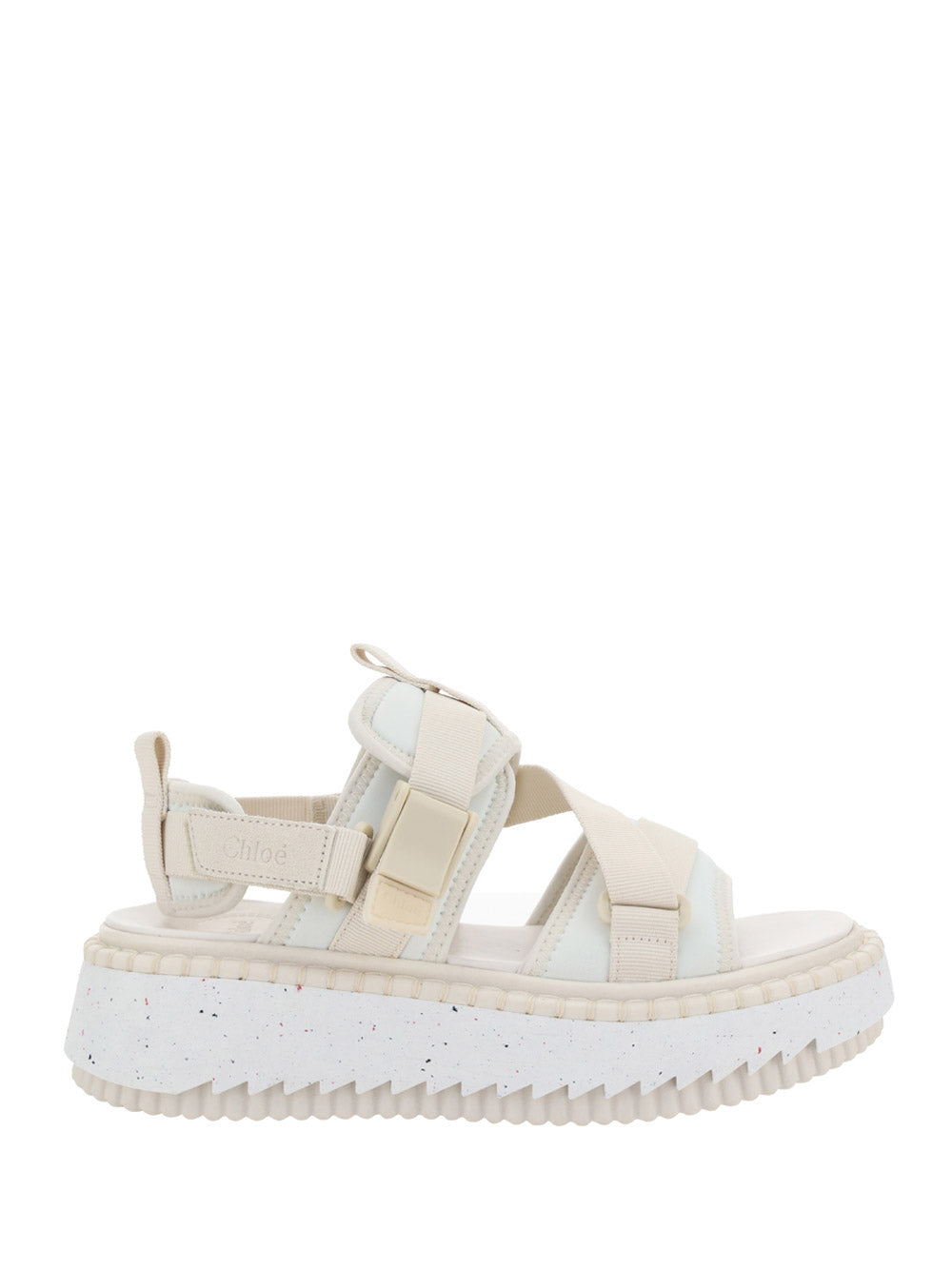 Lilli Sporty Flat Sandal In Recycled Textile - White