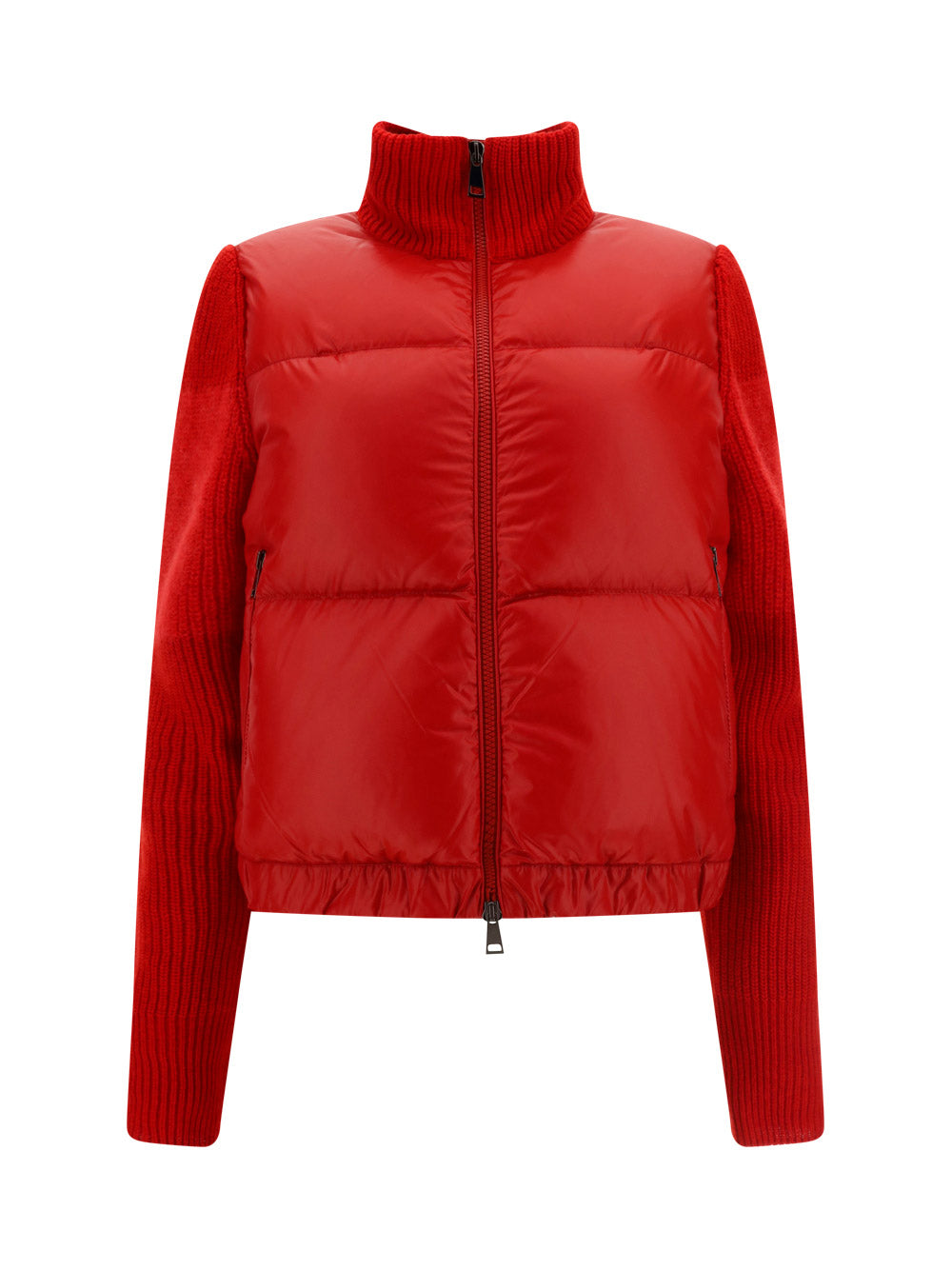 Padded Wool & Mohair Cardigan - Red