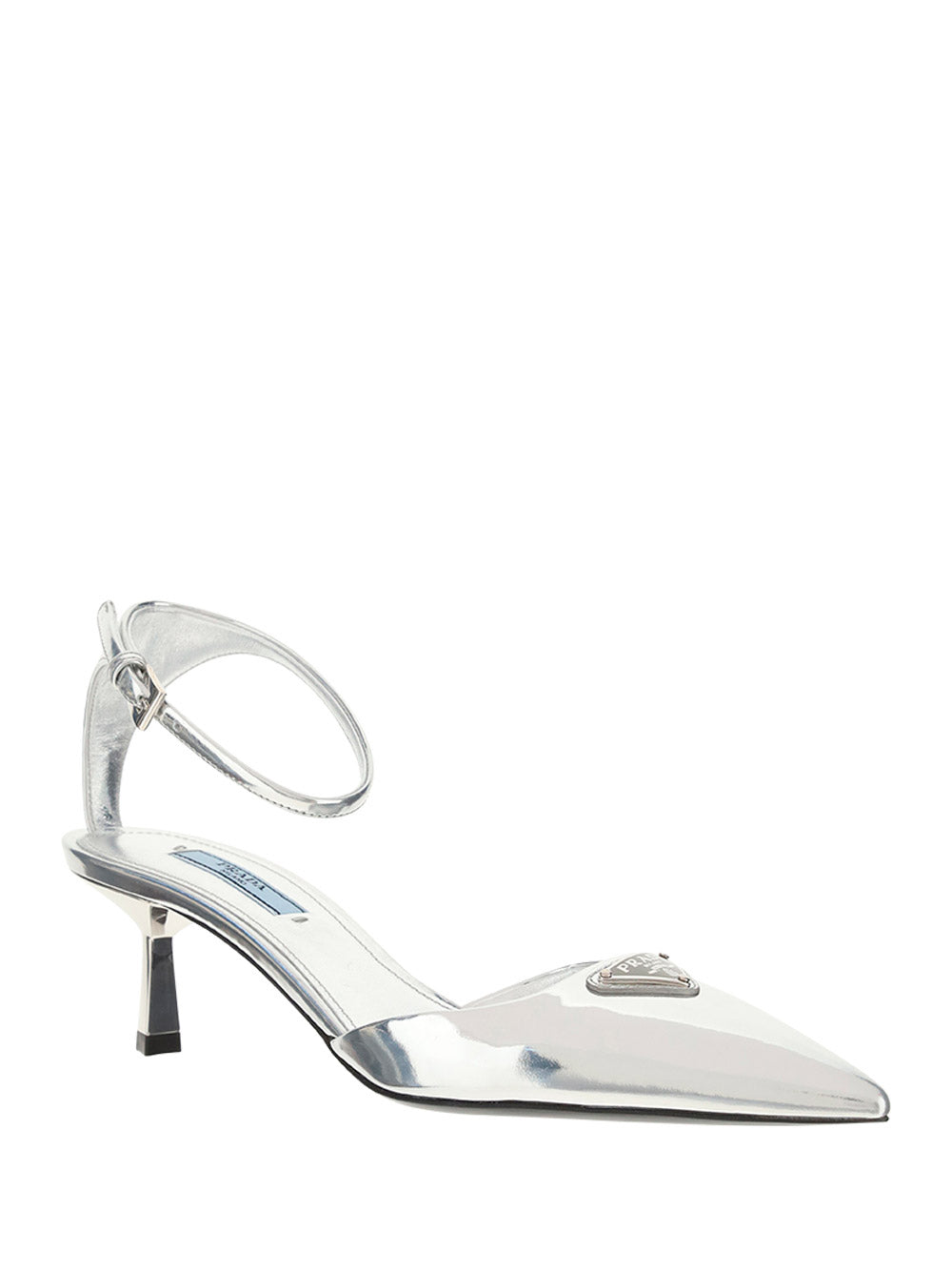 Brushed leather slingback pumps - Silver