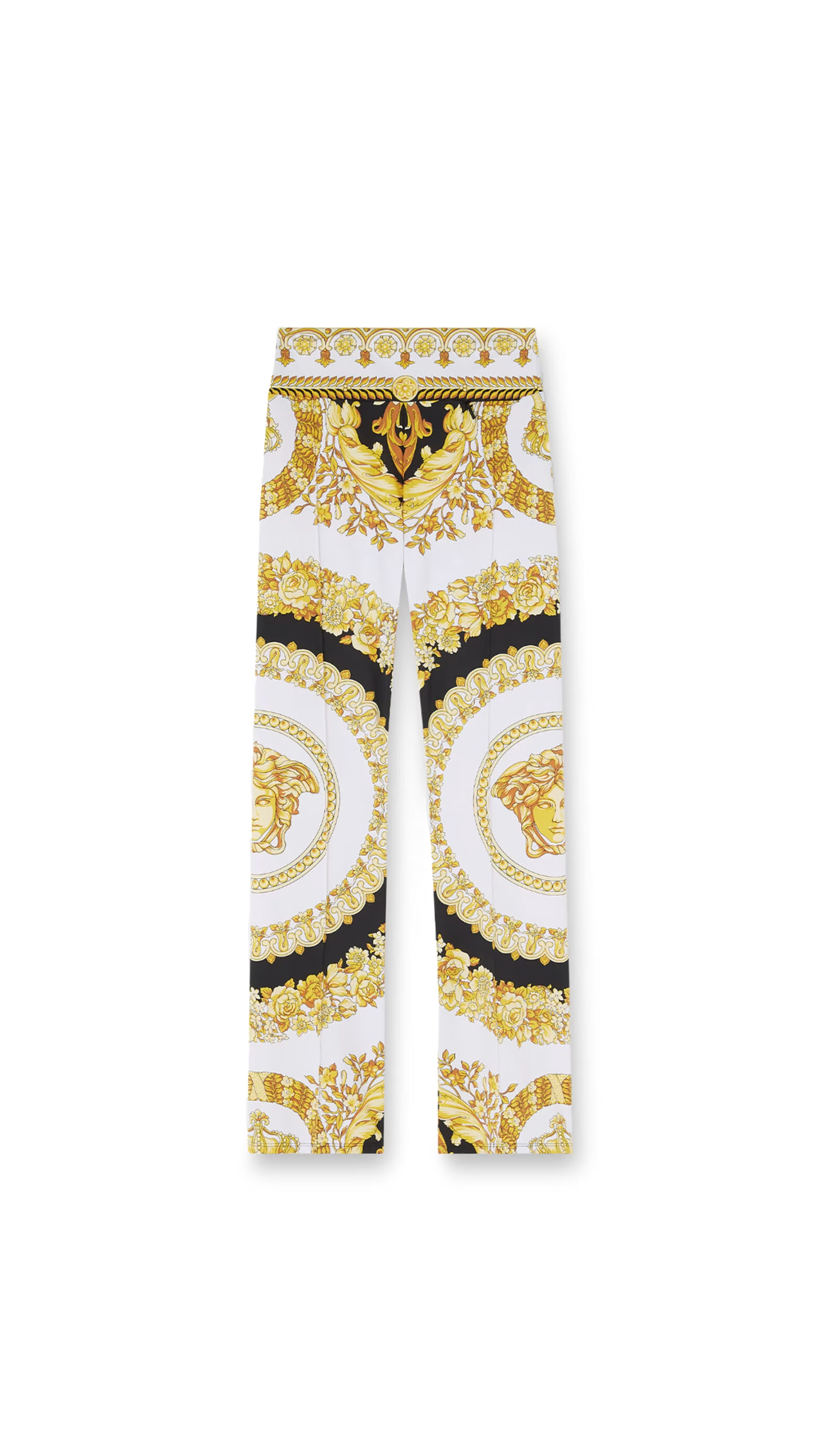 Barocco Sports Leggings - White/Gold