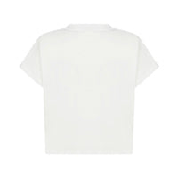 Cotton Short T-Shirt With White Balmain Logo Print - White