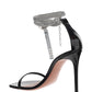 Giorgia Crystal Ankle Wrap Sandal - Black