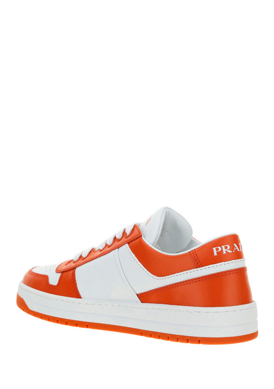 Downtown Leather Sneakers - Orange / White.