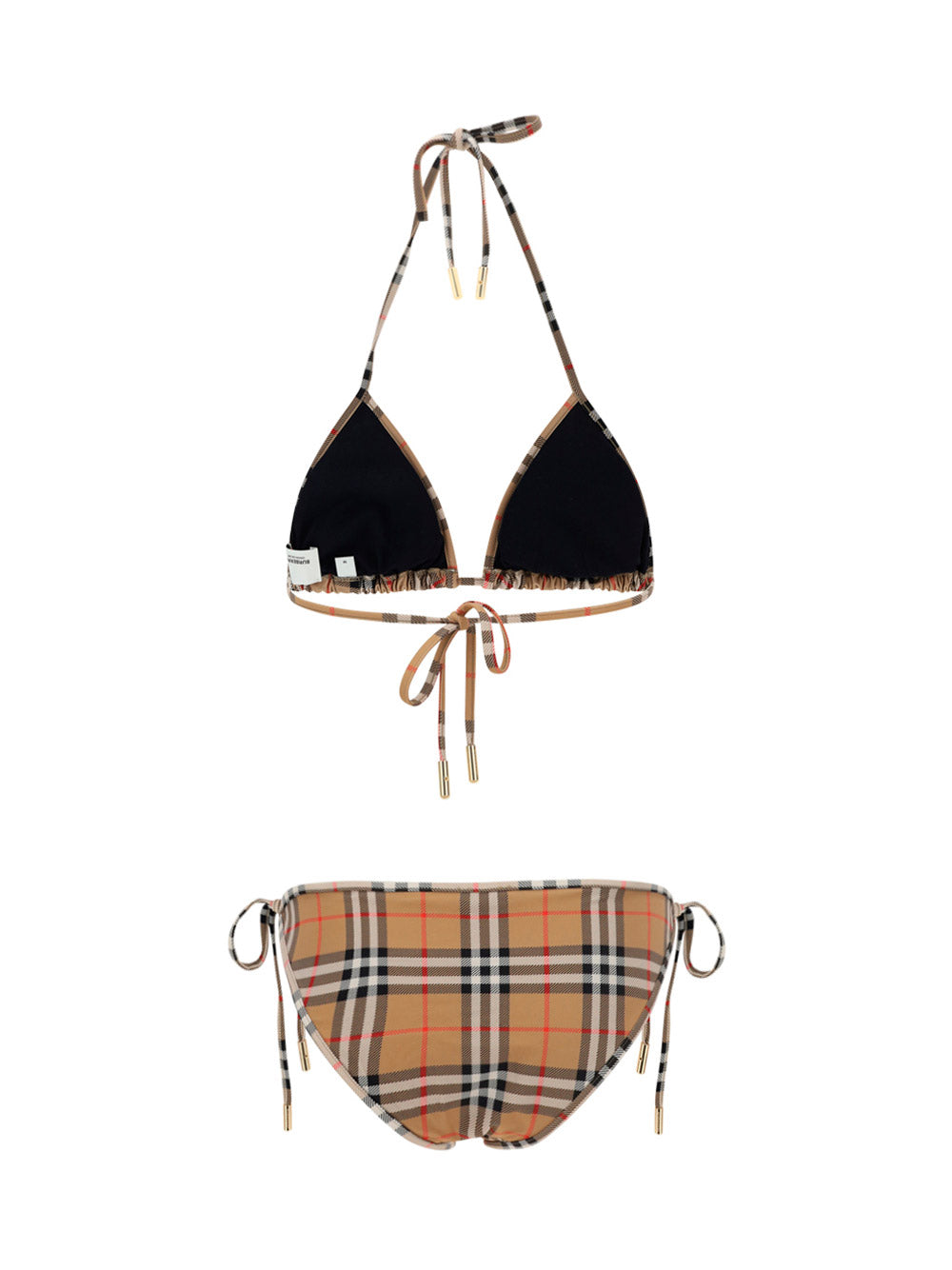 Vintage Check Triangle Bikini - Archive Beige