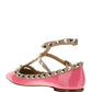 Patent Rockstud Caged Ballet Flat - Pink / Poudre