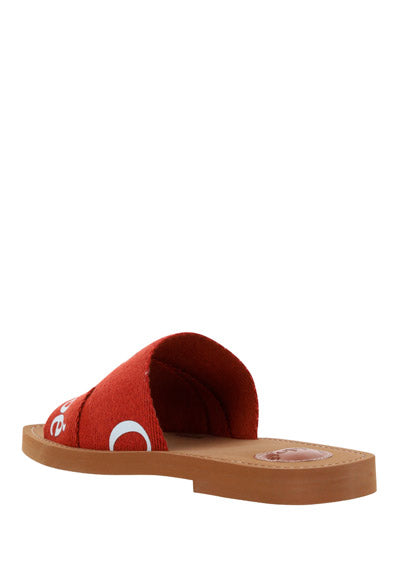 Woody Flat Mule - Terracotta Red