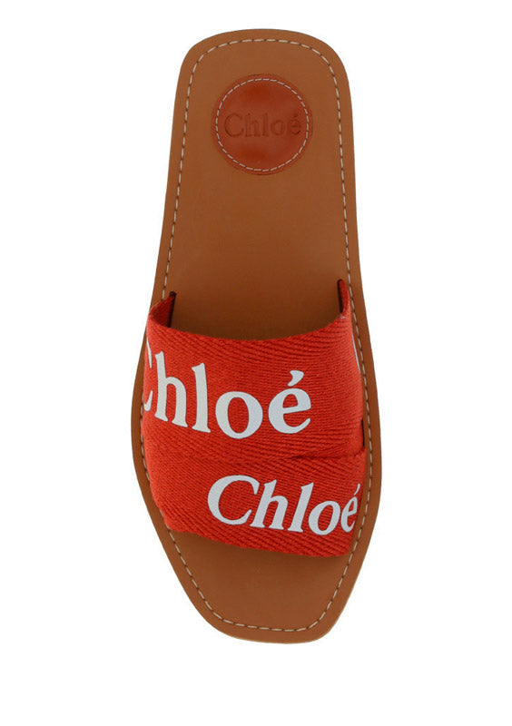 Woody Flat Mule - Terracotta Red