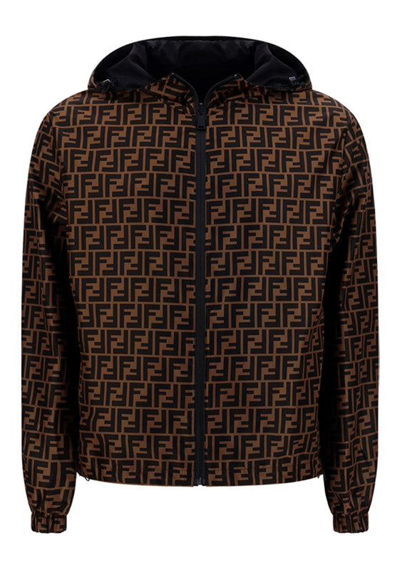 FF Logo Nylon Windbreaker - Brown