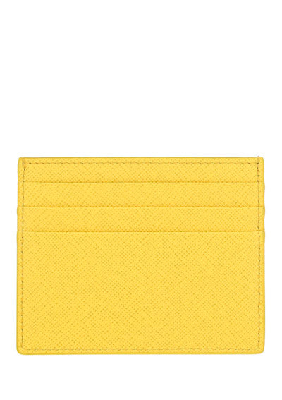 Saffiano Leather Card Holder - Sunny Yellow