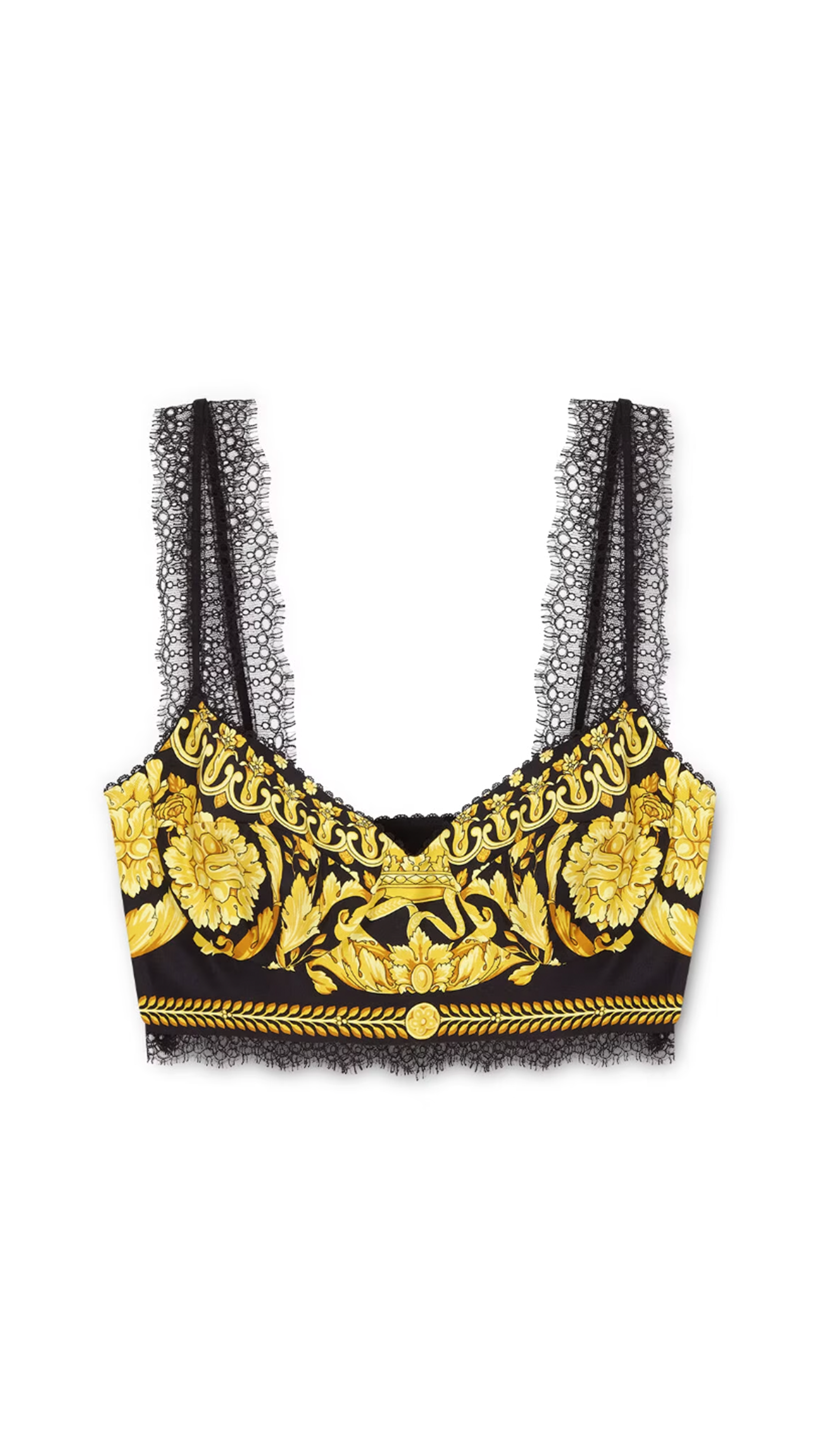 Barocco Bralette Top - Black/Gold