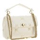 Large Roman Stud The Shoulder Bag with Chain and Enameled Studs - Ivory