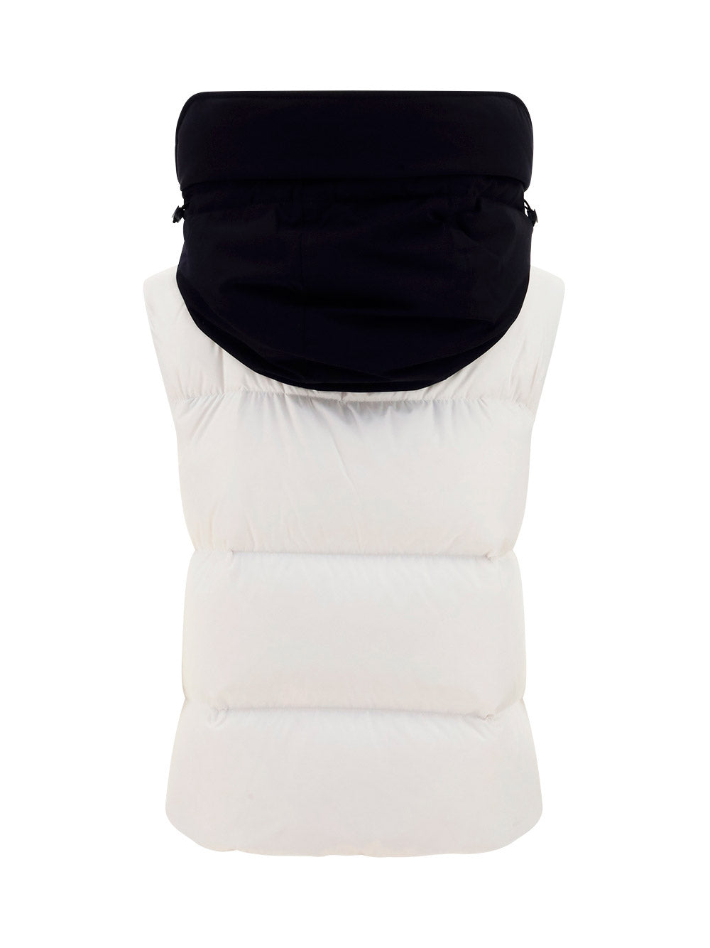 Detachable Hood Two-tone Nylon Puffer Gilet - Optic White