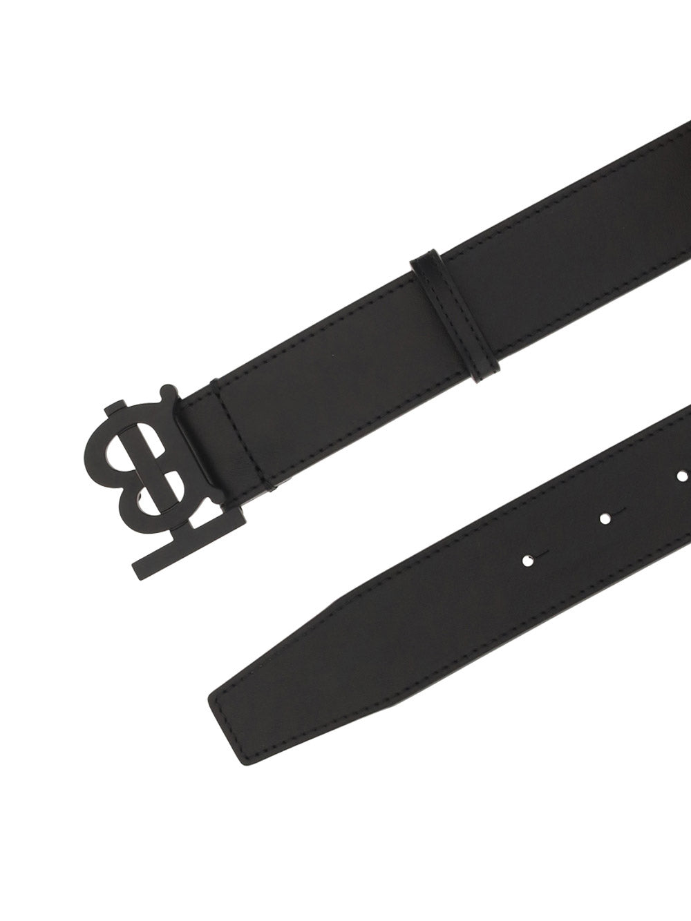 Monogram Motif Leather Belt - Black