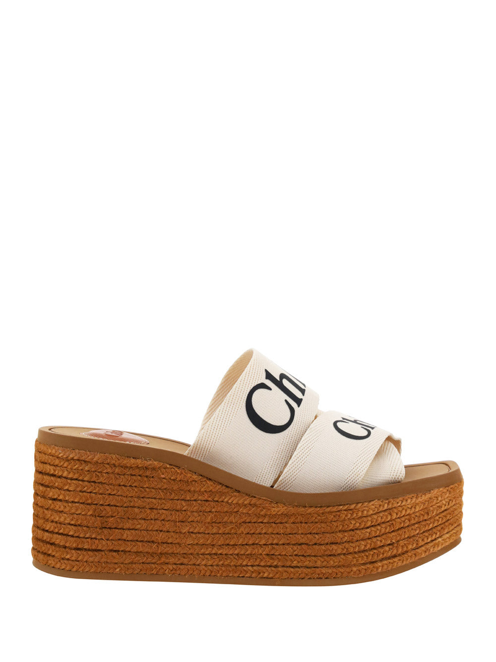 Woody Wedge Mule In Canvas - Ivory