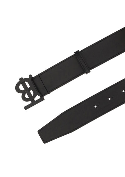 Monogram Motif Leather Belt - Black