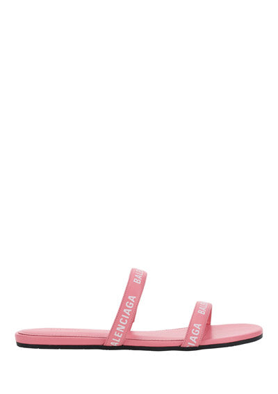 Allover Logo Flat Sandals - Pink