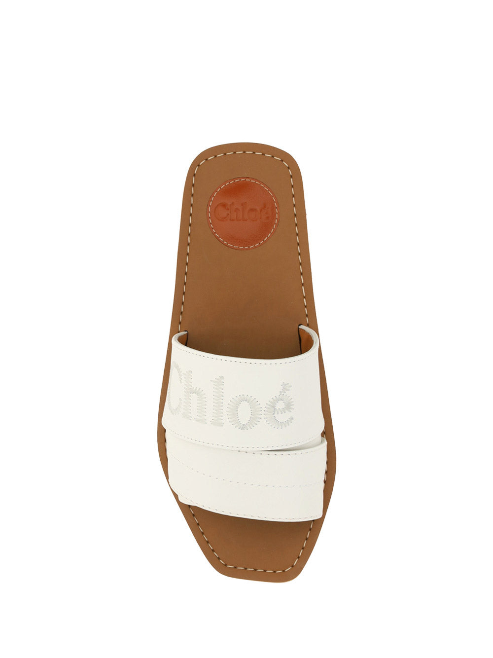 Woody Flat Mule - White