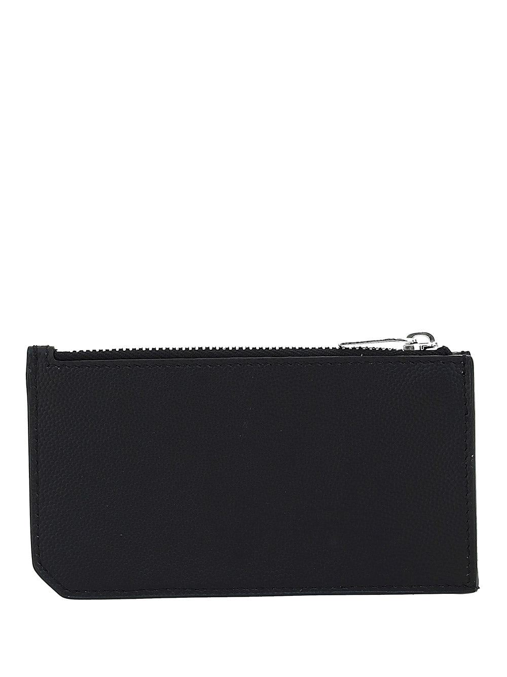 Fragments Zipped Card Case In Grain De Poudre Embossed Leather - Black