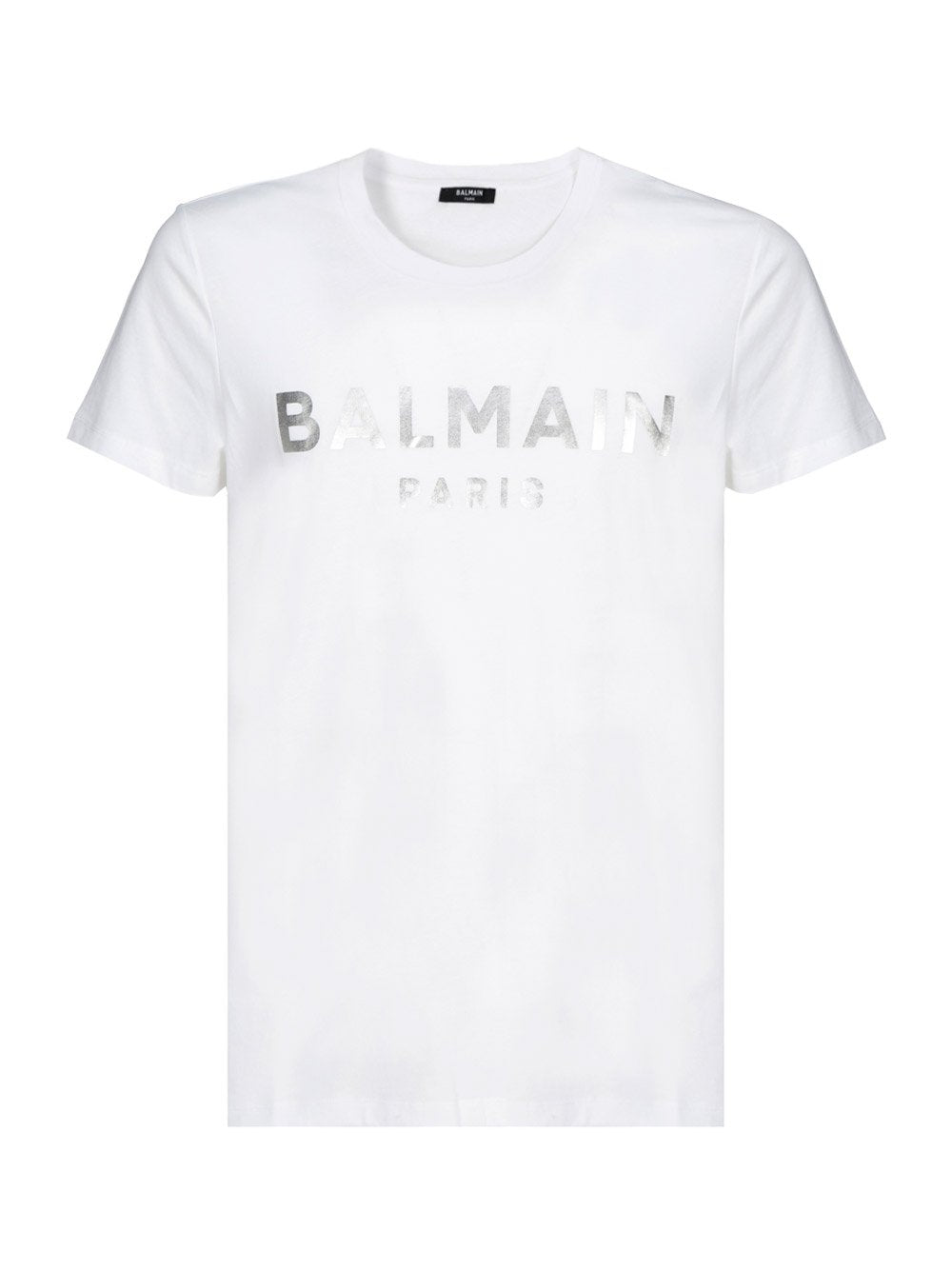 Cotton T-shirt With Paris Logo Print - Silver / White