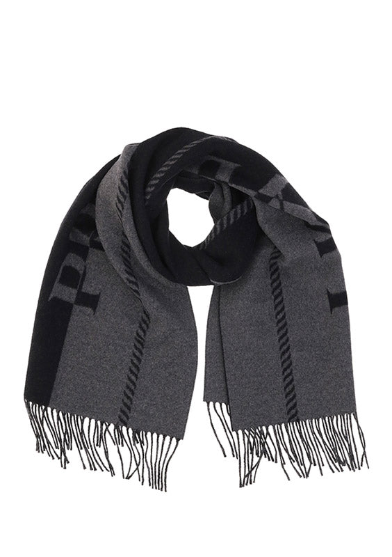 Wool Scarf - Grey / Black