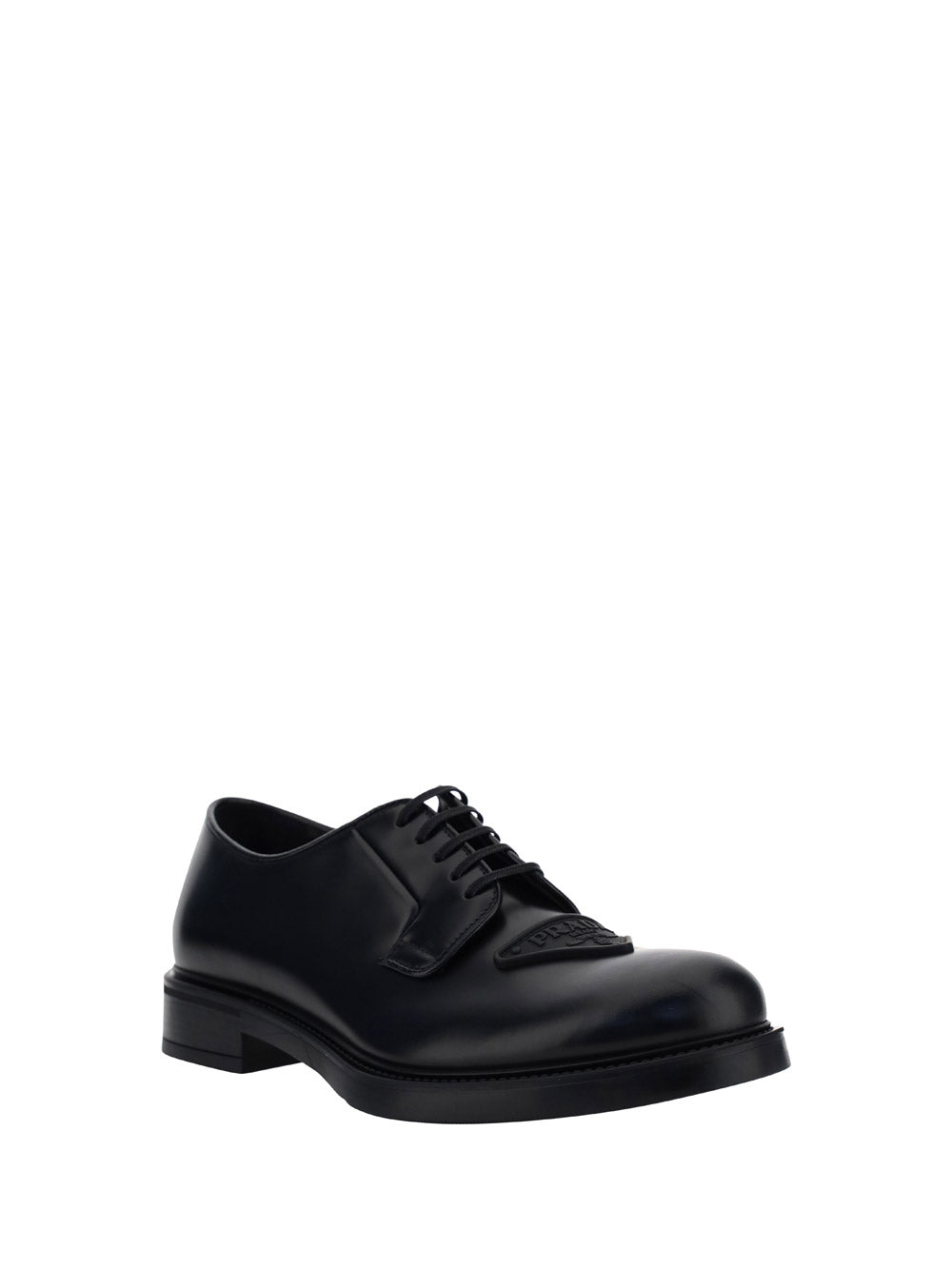 Brushed Leather Derby Shoes - Black