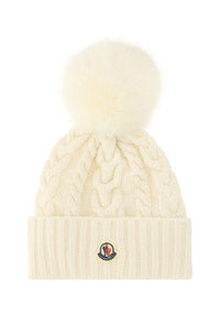 Beanie With Pom Pom - White.