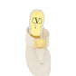 One Stud Calfskin Flat Thong Sandal - Light Ivory