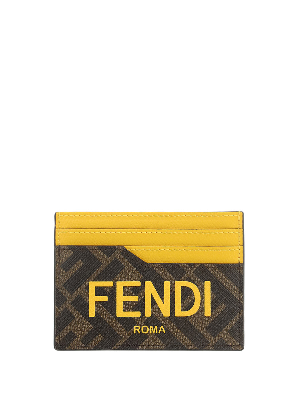 FF Logo Card Holder - Brown / Yellow