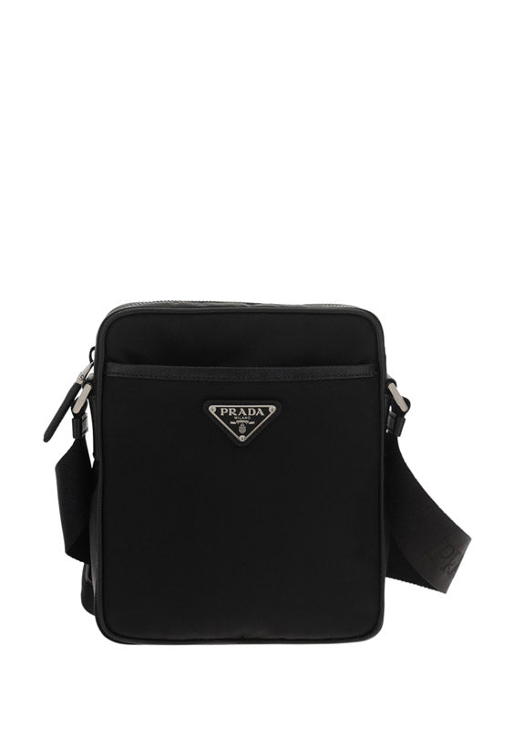 Prada Re-Nylon And Saffiano Leather Shoulder Bag - Black for Men