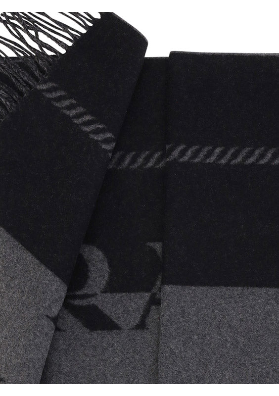 Wool Scarf - Grey / Black