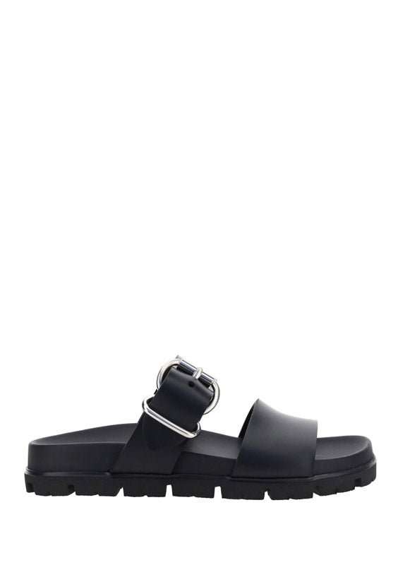 Strap Sandal with Buckle - Black