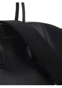 Small Antigona Sport Bag In Leather - Black