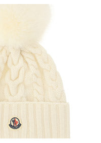 Beanie With Pom Pom - White.